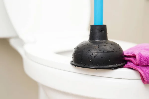 Toilet in badkamer ontstopt